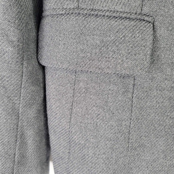Talbots Women's Size 4 Small Gray Wool Lined Monogram Two Button Blazer - Picture 5 of 12